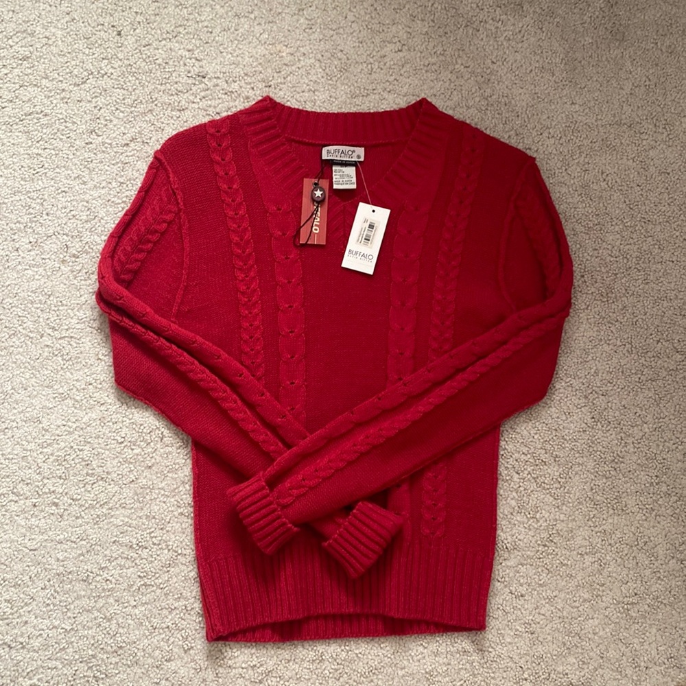 Fuchsia Knit Cable Sweater